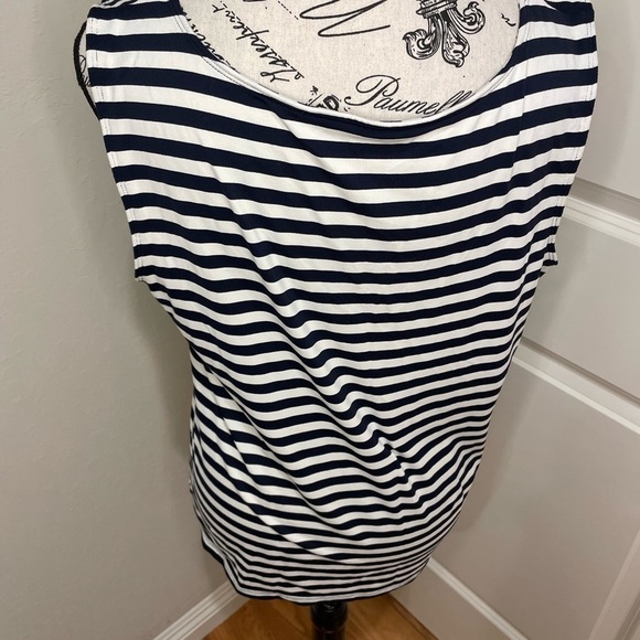 Charter Club Navy and White Striped Tank Top - Picture 2 of 8